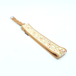 Halsband "Festive Flora" - Cognac/Röd