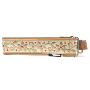Halsband "Festive Flora" - Cognac/Röd